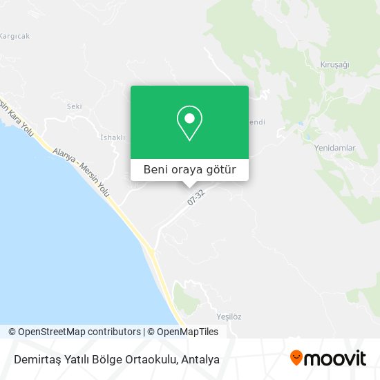 Demirtaş Yatılı Bölge Ortaokulu harita