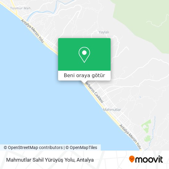 Mahmutlar Sahil Yürüyüş Yolu harita