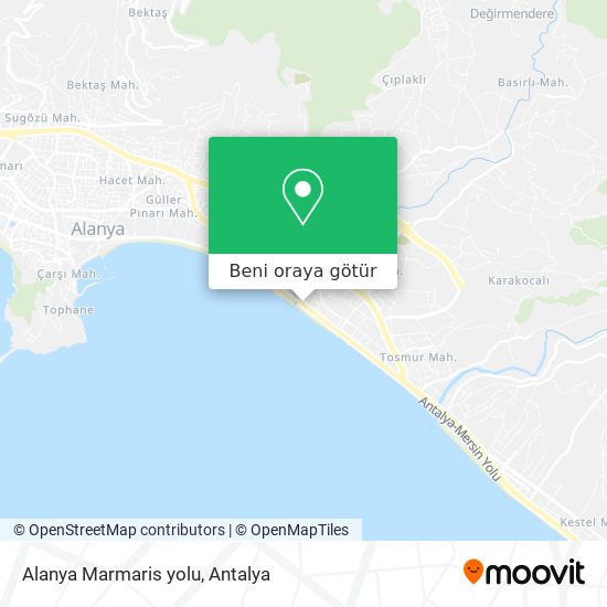 Alanya Marmaris yolu harita