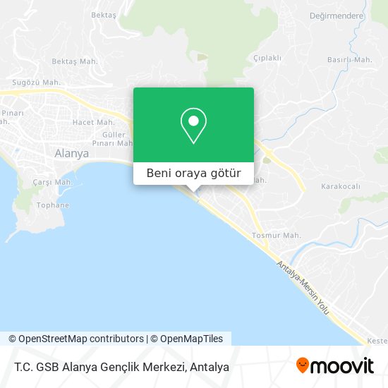 T.C. GSB Alanya Gençlik Merkezi harita