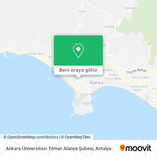 Ankara Üniversitesi Tömer Alanya Şubesi harita