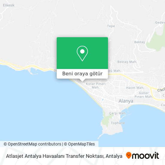 Atlasjet Antalya Havaalanı Transfer Noktası harita