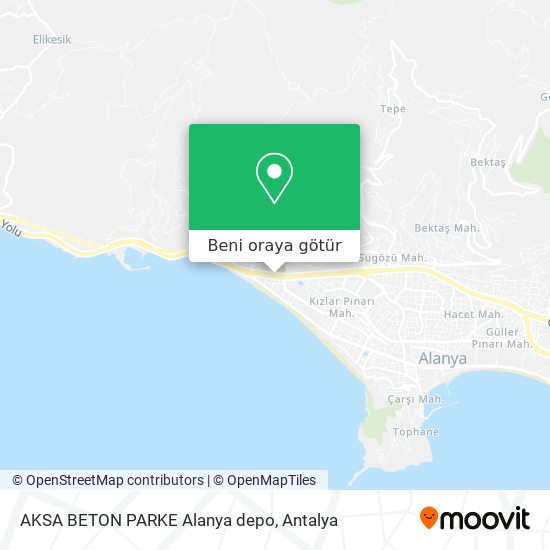 AKSA BETON PARKE Alanya depo harita
