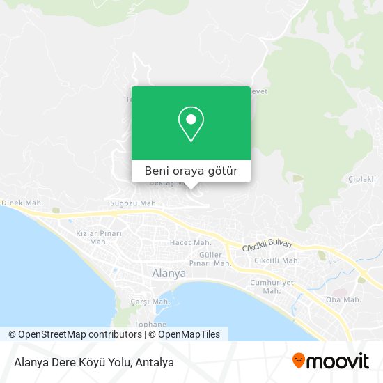 Alanya Dere Köyü Yolu harita