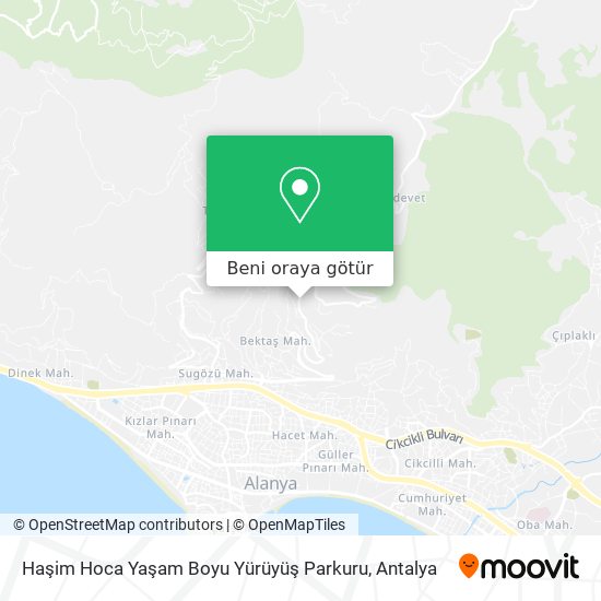 Haşim Hoca Yaşam Boyu Yürüyüş Parkuru harita