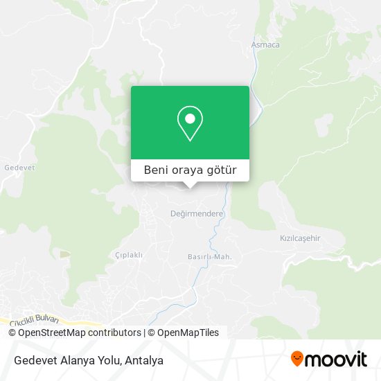 Gedevet Alanya Yolu harita