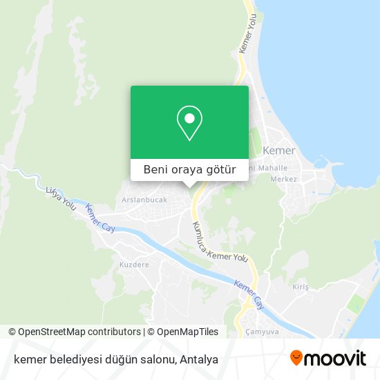 kemer belediyesi düğün salonu harita