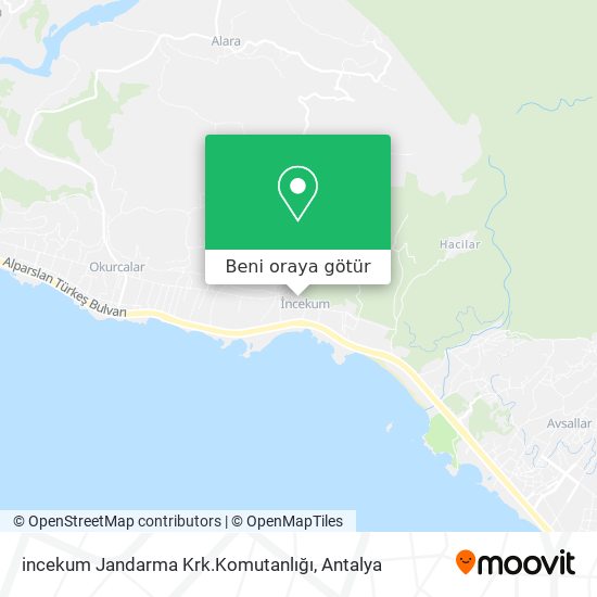 incekum Jandarma Krk.Komutanlığı harita