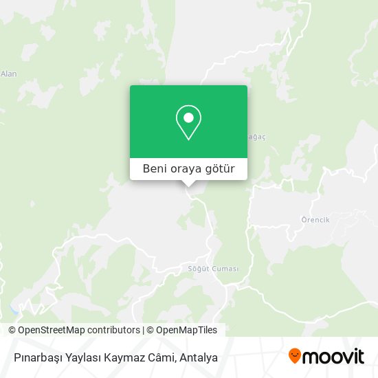 Pınarbaşı Yaylası Kaymaz Câmi harita