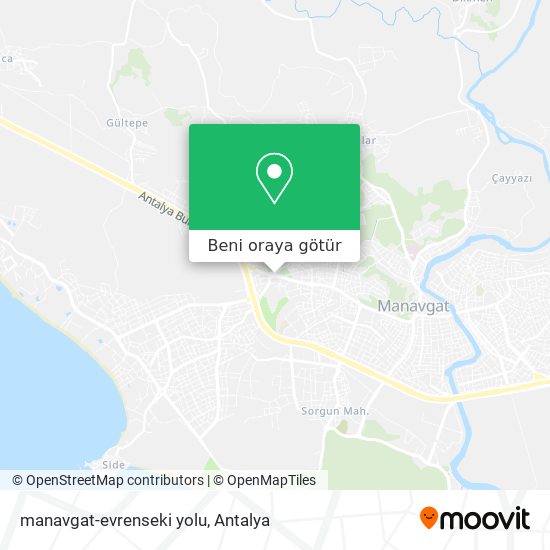 manavgat-evrenseki yolu harita