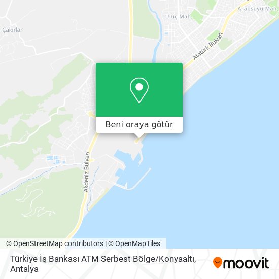 Türkiye İş Bankası ATM Serbest Bölge / Konyaaltı harita