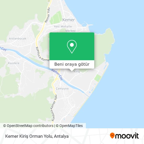 Kemer Kiriş Orman Yolu harita