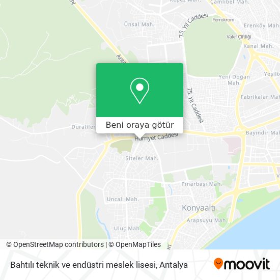 Bahtılı teknik ve endüstri meslek lisesi harita
