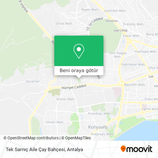 Tek Sarnıç Aile Çay Bahçesi harita
