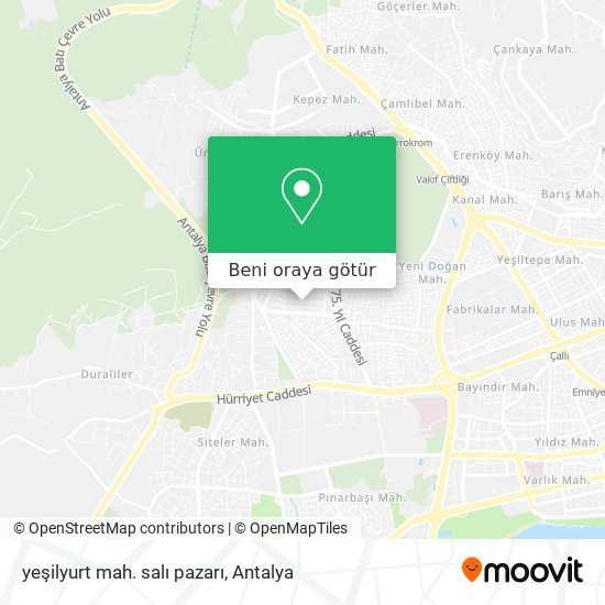 yeşilyurt mah. salı pazarı harita