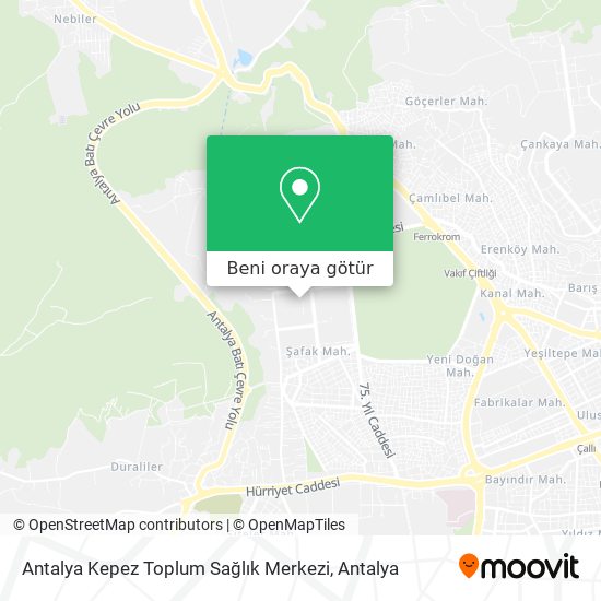 Antalya Kepez Toplum Sağlık Merkezi harita