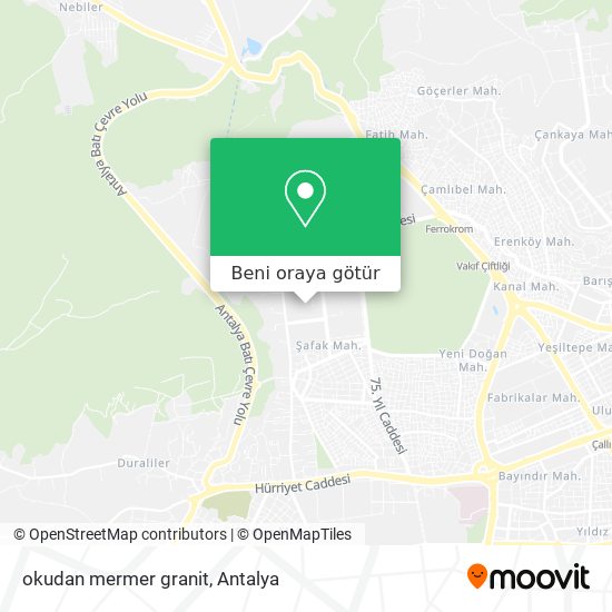 okudan mermer granit harita