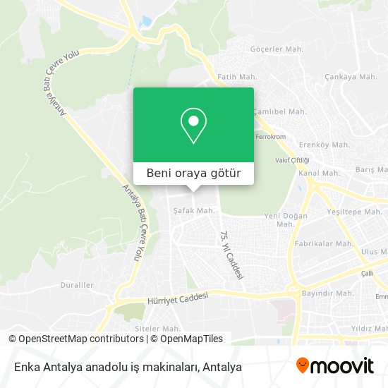 Enka Antalya anadolu iş makinaları harita