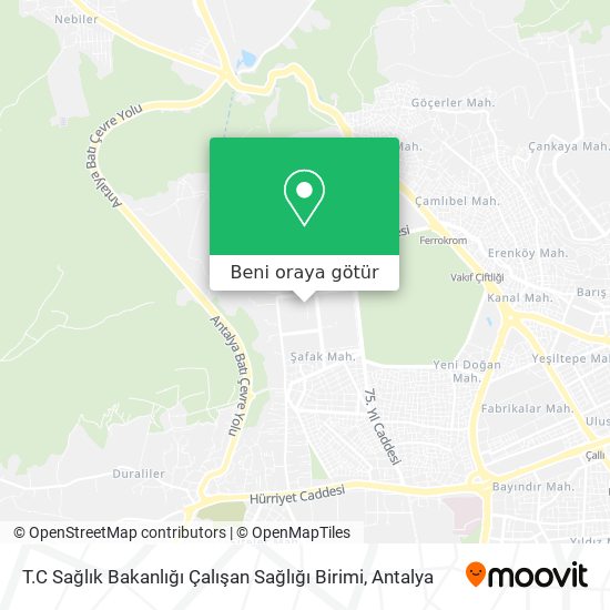 T.C Sağlık Bakanlığı Çalışan Sağlığı Birimi harita
