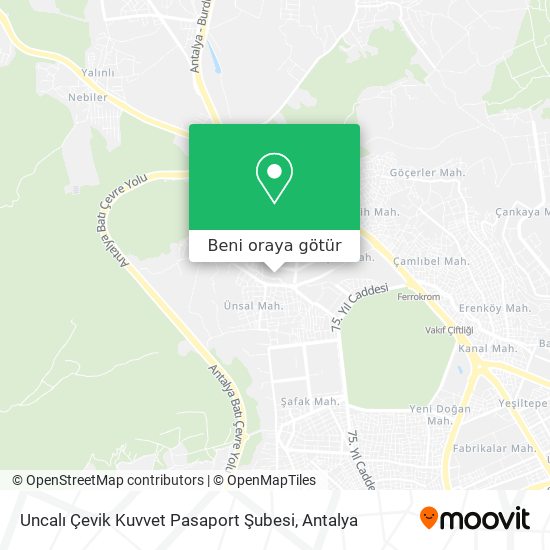 Uncalı Çevik Kuvvet Pasaport Şubesi harita