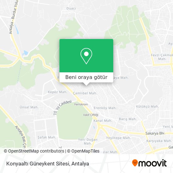 Konyaaltı Güneykent Sitesi harita