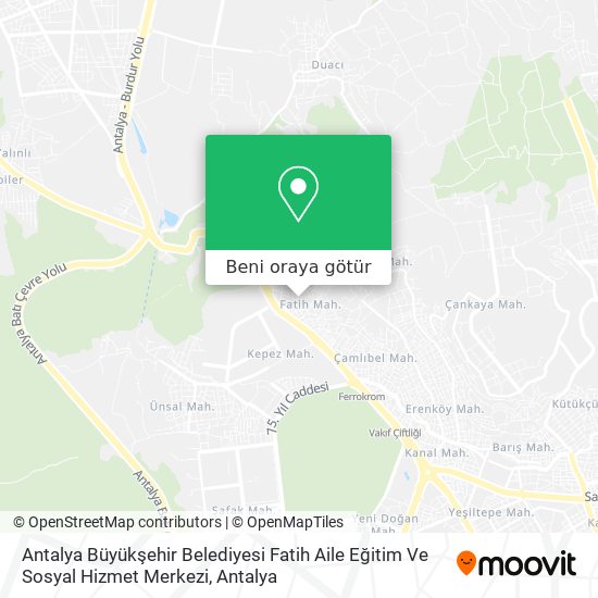 Antalya Büyükşehir Belediyesi Fatih Aile Eğitim Ve Sosyal Hizmet Merkezi harita