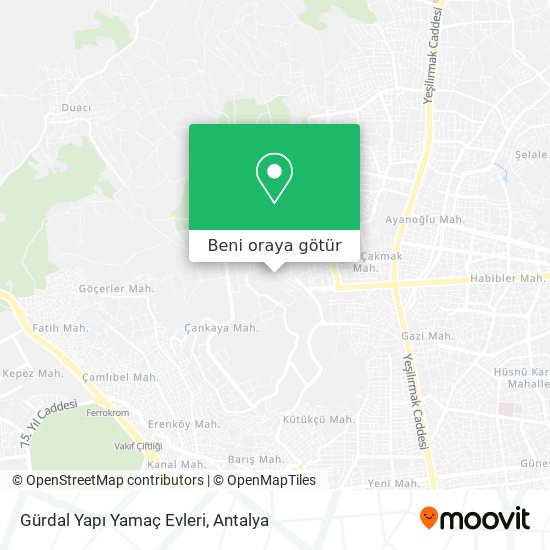 Gürdal Yapı Yamaç Evleri harita