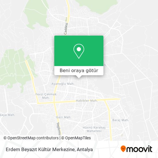 Erdem Beyazıt Kültür Merkezine harita