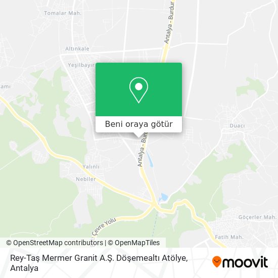Rey-Taş Mermer Granit A.Ş. Döşemealtı Atölye harita