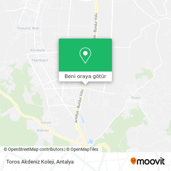 Toros Akdeniz Koleji harita