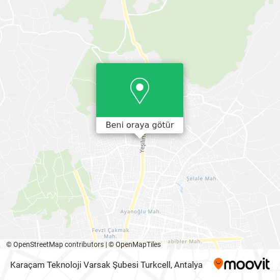 Karaçam Teknoloji Varsak Şubesi Turkcell harita