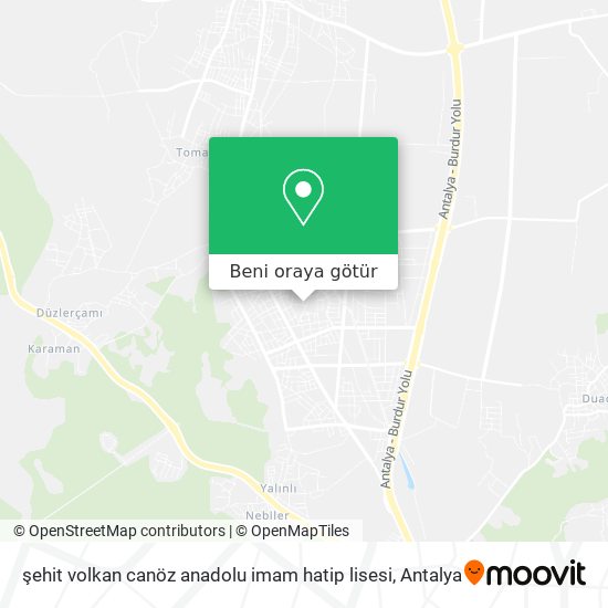 şehit volkan canöz anadolu imam hatip lisesi harita