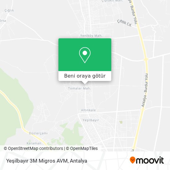 Yeşilbayır 3M Migros AVM harita