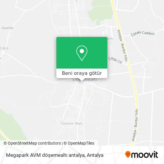 Megapark AVM döşemealtı antalya harita