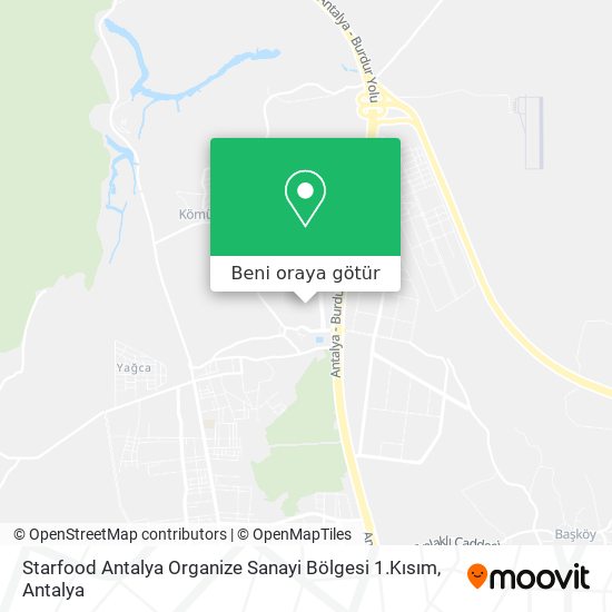 Starfood Antalya Organize Sanayi Bölgesi 1.Kısım harita