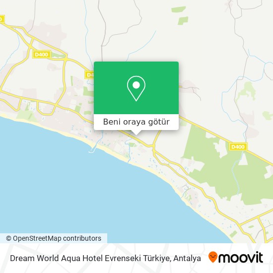 Dream World Aqua Hotel Evrenseki Türkiye harita