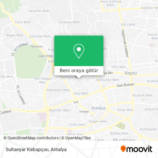 Sultanyar Kebapçısı harita