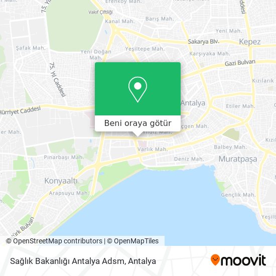 Sağlık Bakanlığı Antalya Adsm harita