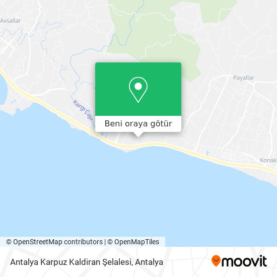 Antalya Karpuz Kaldiran Şelalesi harita