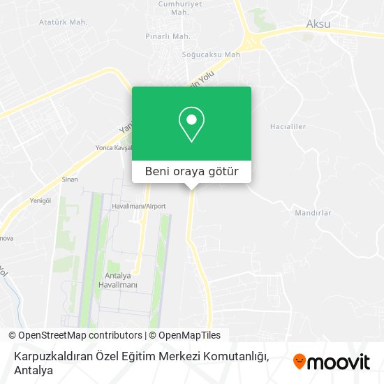 Karpuzkaldıran Özel Eğitim Merkezi Komutanlığı harita