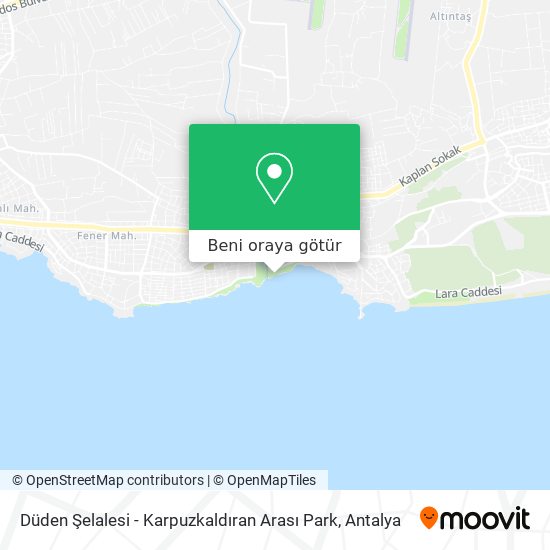 Düden Şelalesi - Karpuzkaldıran Arası Park harita