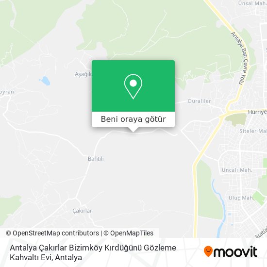Antalya Çakırlar Bizimköy Kırdüğünü Gözleme Kahvaltı Evi harita