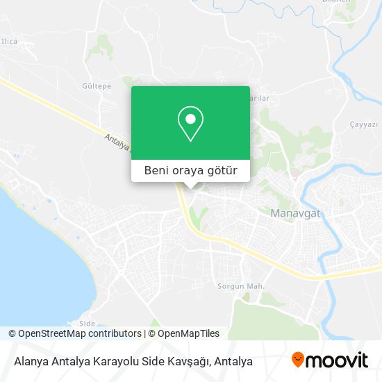 Alanya Antalya Karayolu Side Kavşağı harita