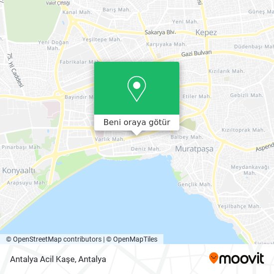 Antalya Acil Kaşe harita