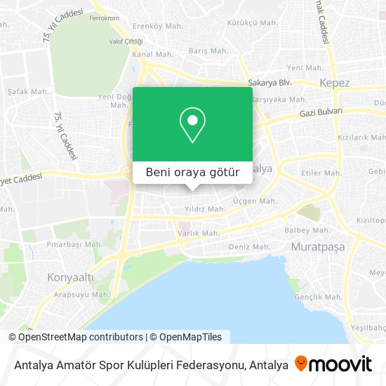 Antalya Amatör Spor Kulüpleri Federasyonu harita