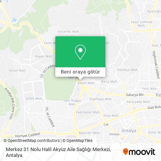 Merkez 31 Nolu Halil Akyüz Aile Sağlığı Merkezi harita