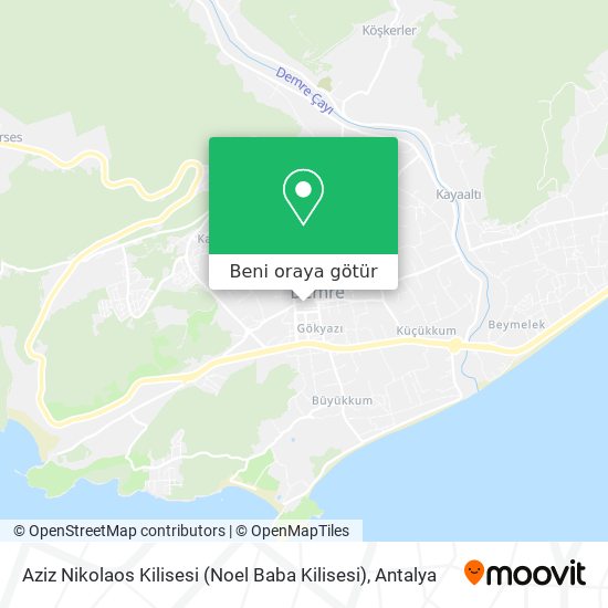 Aziz Nikolaos Kilisesi (Noel Baba Kilisesi) harita