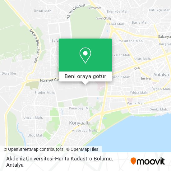 Akdeniz Üniversitesi-Harita Kadastro Bölümü harita