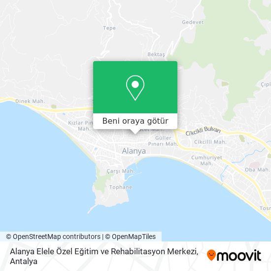 Alanya Elele Özel Eğitim ve Rehabilitasyon Merkezi harita