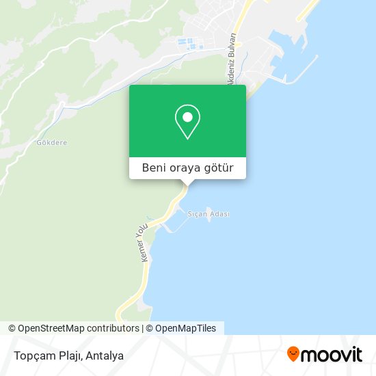 Topçam Plajı harita